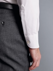 Белый - Charles Tyrwhitt слим фит Нежелезный хлопковый лен рубашки - Image 3 of 6