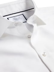Белый - Charles Tyrwhitt слим фит Нежелезный хлопковый лен рубашки - Image 5 of 6
