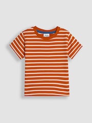 JoJo Maman Bébé Mocha Duck Print And Stripe T-Shirts 2 Pack - Image 2 of 5