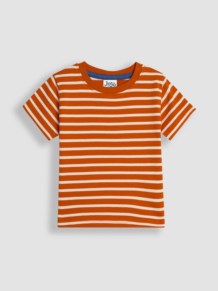 JoJo Maman Bébé Mocha Duck Print And Stripe T-Shirts 2 Pack - Image 2 of 5