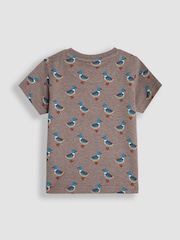 JoJo Maman Bébé Mocha Duck Print And Stripe T-Shirts 2 Pack - Image 5 of 5