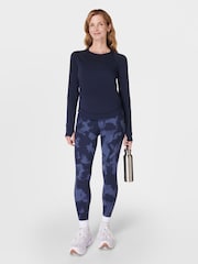 Sweaty Betty Navy Blue Breathe Easy Sleeve Top - Image 3 of 7