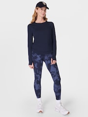 Sweaty Betty Navy Blue Breathe Easy Sleeve Top - Image 4 of 7