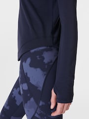 Sweaty Betty Navy Blue Breathe Easy Sleeve Top - Image 5 of 7