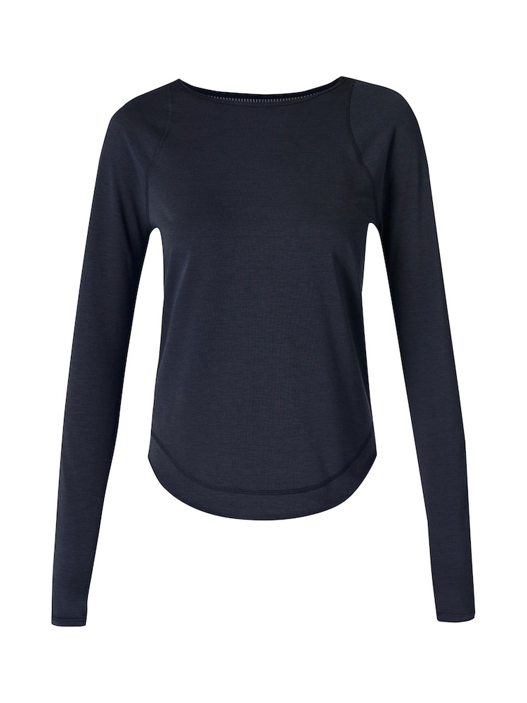 Sweaty Betty Navy Blue Breathe Easy Sleeve Top - Image 7 of 7