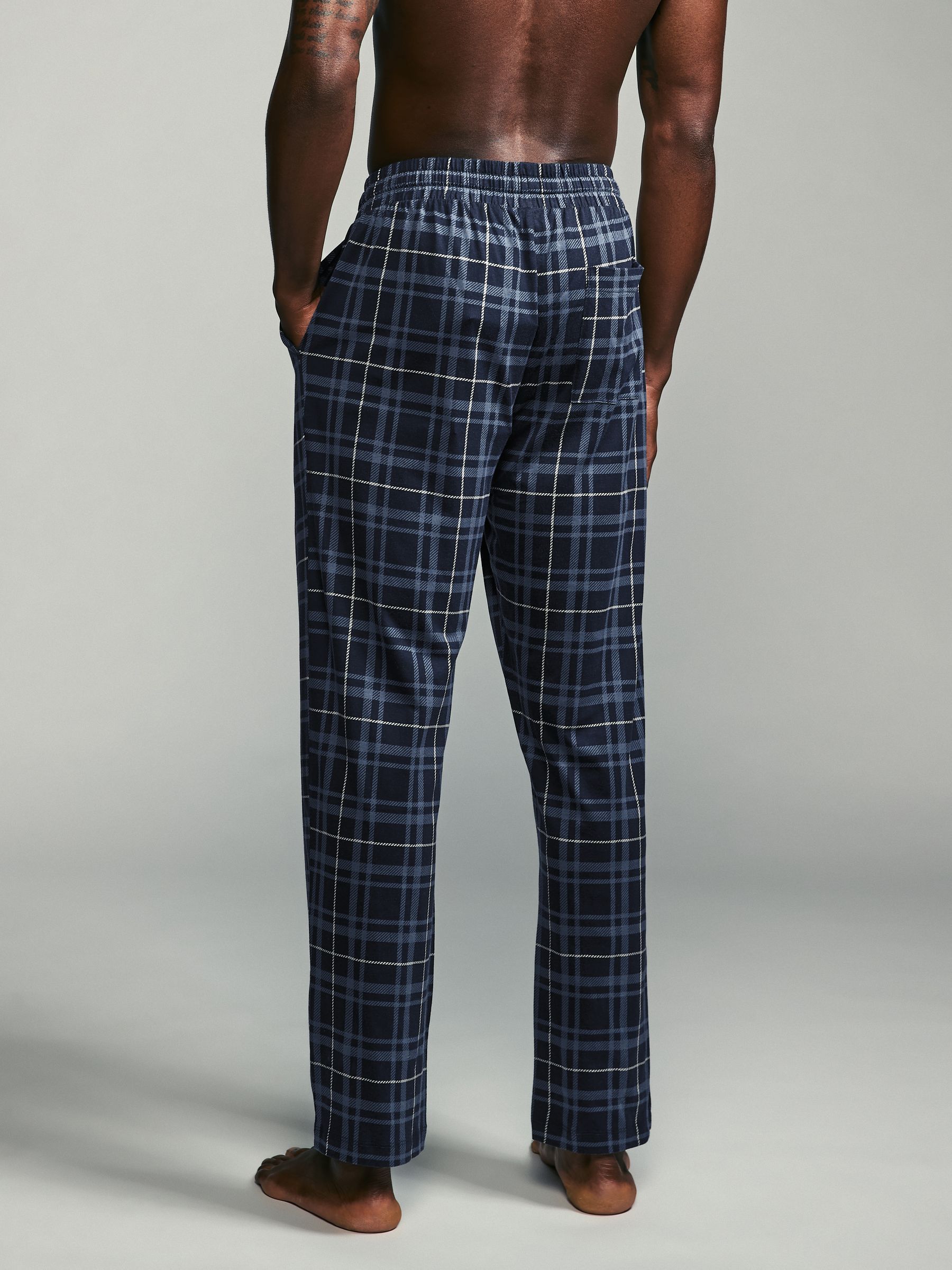 Buy Black/Navy Blue Check Jersey 100% Cotton Pyjama Bottoms Buy Black/Navy Blue Check Jersey 100% Cotton Pyjama Bottoms