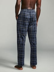 Black/Navy Blue Check Jersey 100% Cotton Pyjama Bottoms 2 Pack - Image 3 of 9