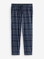 Black/Navy Blue Check Jersey 100% Cotton Pyjama Bottoms 2 Pack - Image 6 of 9