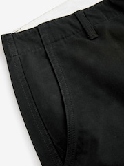 Black Regular Fit 100% Cotton Utility Pocket Cargo Trousers - Image 10 of 12