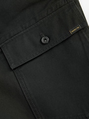 Black Regular Fit 100% Cotton Utility Pocket Cargo Trousers - Image 11 of 12