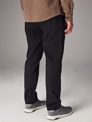 Black Regular Fit 100% Cotton Utility Pocket Cargo Trousers - Image 4 of 12