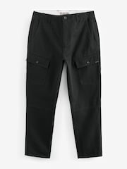 Black Regular Fit 100% Cotton Utility Pocket Cargo Trousers - Image 8 of 12