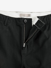 Black Regular Fit 100% Cotton Utility Pocket Cargo Trousers - Image 9 of 12