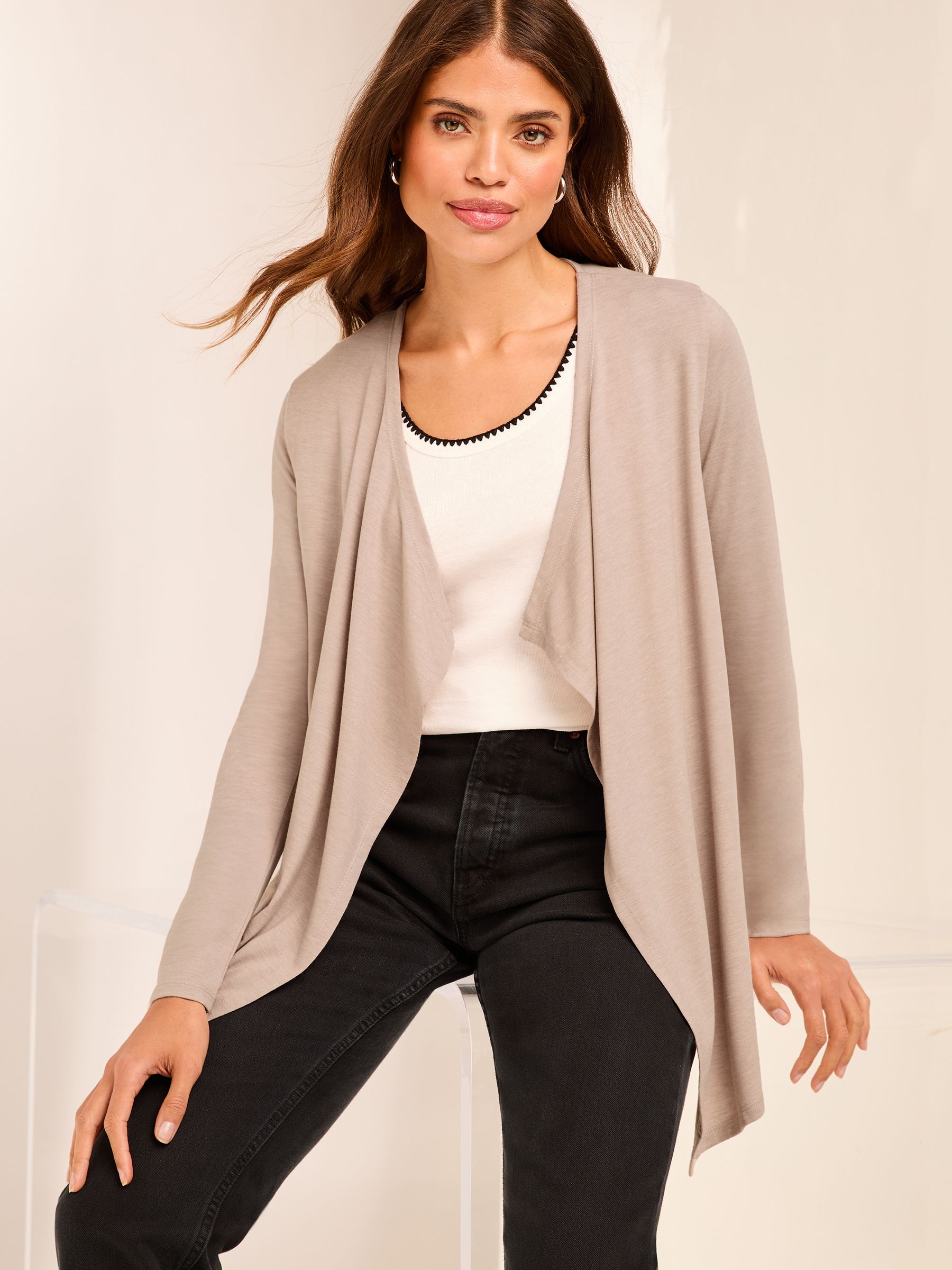 Buy Lipsy Cream Waterfall Cardigan from Next Canada
