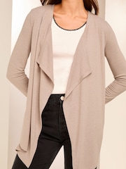 Lipsy Cream Waterfall Cardigan - Image 2 of 4
