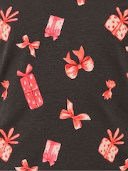 Lipsy Black Christmas Jersey Pyjamas Trousers Set (From 3-16yrs) - Image 5 of 5
