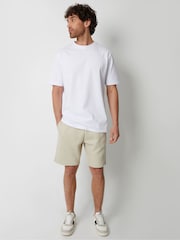 Threadbare Ecru Cotton Blend Textured Sweat Shorts - Image 3 of 4