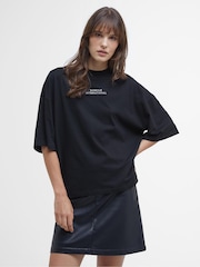 Barbour® International Oversized 100% Cotton Francheca Logo T-Shirt - Image 1 of 6
