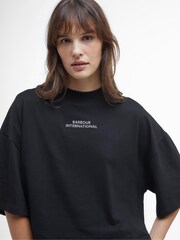 Barbour® International Oversized 100% Cotton Francheca Logo T-Shirt - Image 4 of 6