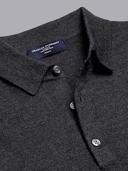 Charles Tyrwhitt Carbon Gray Pure Merino Polo Neck Jumper - Image 4 of 5