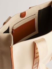 Ted Baker Natural Georjey Branded Webbing Canvas Tote Bag - Image 3 of 4
