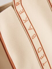 Ted Baker Natural Georjey Branded Webbing Canvas Tote Bag - Image 4 of 4