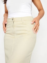 PixieGirl Petite Natural Denim Maxi 100% Cotton Skirt - Image 5 of 5