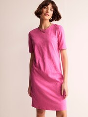 Boden Pink 100% Cotton Ali Pom Sleeve Dress - Image 2 of 6