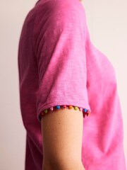 Boden Pink 100% Cotton Ali Pom Sleeve Dress - Image 3 of 6