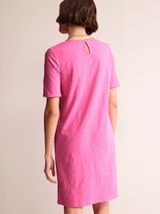 Boden Pink 100% Cotton Ali Pom Sleeve Dress - Image 4 of 6