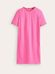 Boden Pink 100% Cotton Ali Pom Sleeve Dress - Image 6 of 6