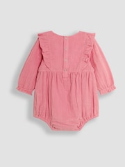 JoJo Maman Bébé Pink Body 3 Piece Embroidered Muslin And Tights Set - Image 3 of 5