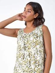 Roman Green Abstract Spot Print Button Vest - Image 2 of 5