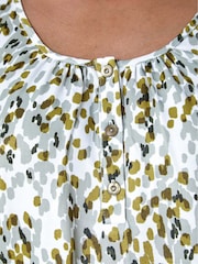 Roman Green Abstract Spot Print Button Vest - Image 5 of 5