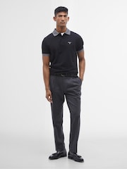 Barbour® Black Marlton Contrast Collar 100% Cotton Polo Shirt - Image 2 of 6