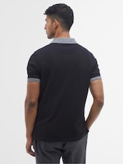 Barbour® Black Marlton Contrast Collar 100% Cotton Polo Shirt - Image 3 of 6