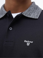 Barbour® Black Marlton Contrast Collar 100% Cotton Polo Shirt - Image 5 of 6