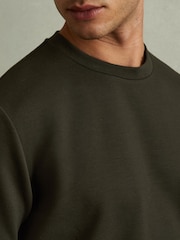 Reiss Deep Forest Bradley Interlock Jersey Crew Neck T-Shirt - Image 2 of 5