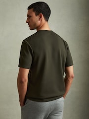 Reiss Deep Forest Bradley Interlock Jersey Crew Neck T-Shirt - Image 3 of 5