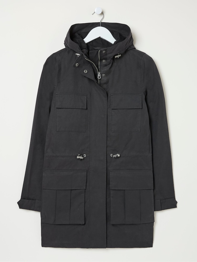 FatFace Tiegan Black Waterproof Coat - Image 6 of 6