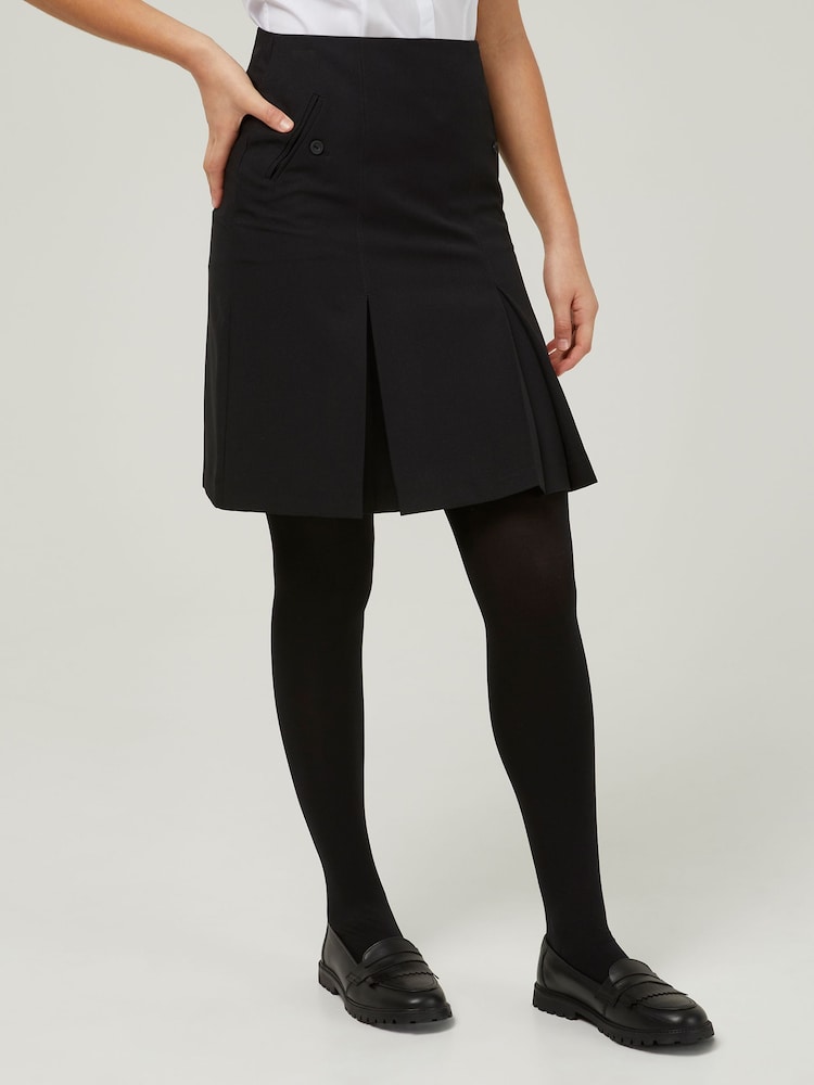 Trutex Black 16" Twin Pleat School Skirt (10-16 Yrs) - Image 1 of 5