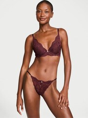 Victoria's Secret Burgundy Purple Lace Bikini Knickers - Image 3 of 4