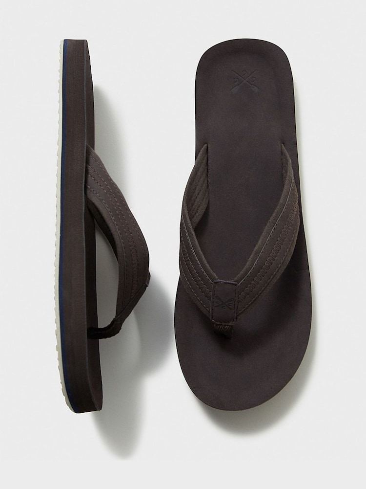 Crew Clothing Brown Daniel Flip Flops - Image 2 of 5 Crew Clothing Brown Daniel Flip Flops - Image 2 of 5