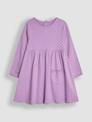 JoJo Maman Bébé Lilac Purple Spot Dress - Image 1 of 3