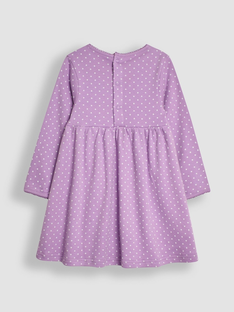 JoJo Maman Bébé Lilac Purple Spot Dress - Image 2 of 3