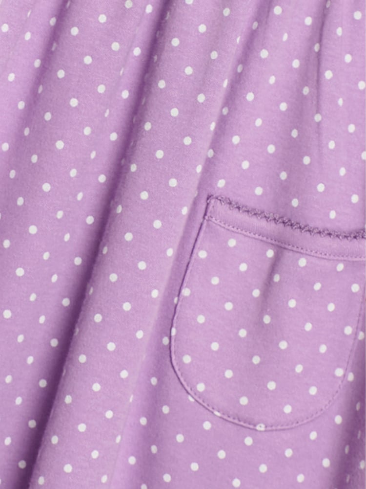 JoJo Maman Bébé Lilac Purple Spot Dress - Image 3 of 3 JoJo Maman Bébé Lilac Purple Spot Dress - Image 3 of 3