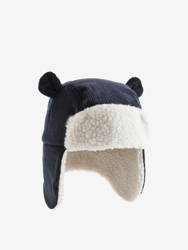 Navy Blue Bear Ear Trapper Hat (3mths-6yrs) - Image 3 of 4