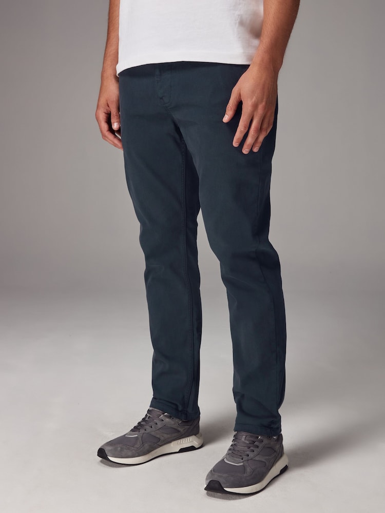 Navy Blue Slim Fit Motionflex Chino Trousers - Image 1 of 1