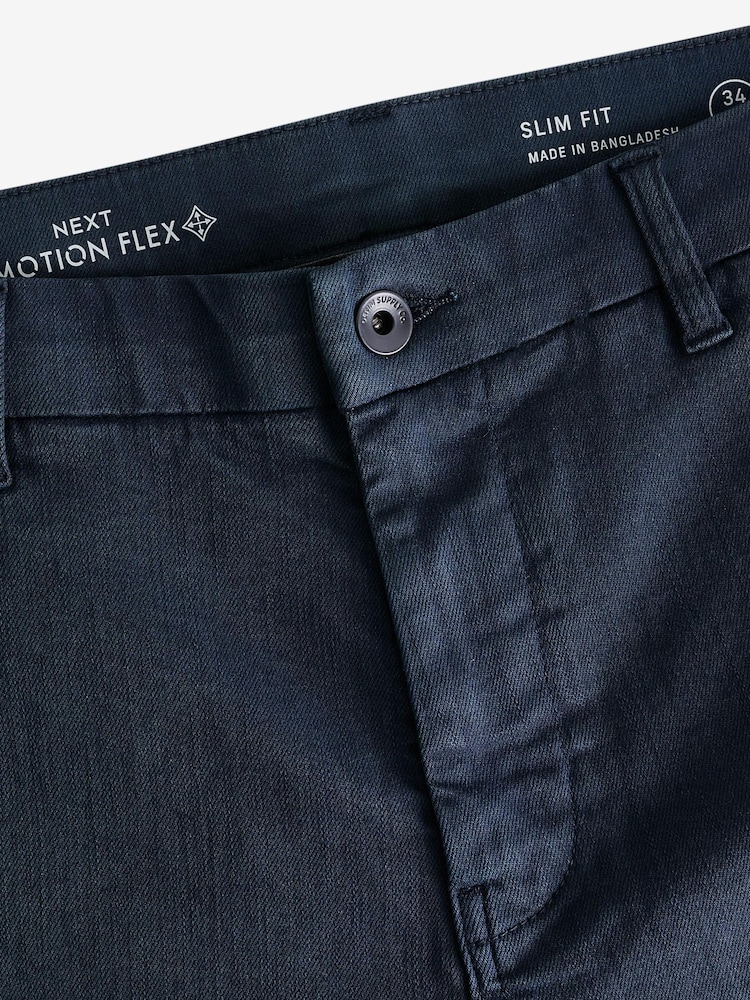 Темно-синий - Брюки-чиносы Slim Fit Motionflex - Изображение 11 из 11