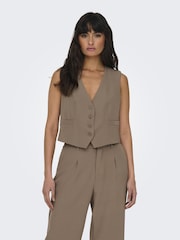 ONLY Brown Tailored Waistcoat - Image 4 of 7
